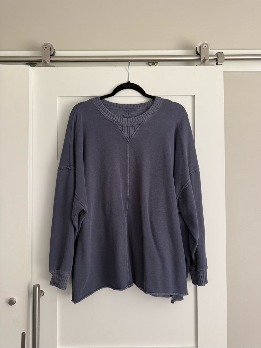 aerie Washed Slate-Blue Relaxed Crewneck Sweater